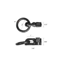 (2-Pack) Black L-Track Double Stud W/Round Link Fitting - 6,000 LBS. BS