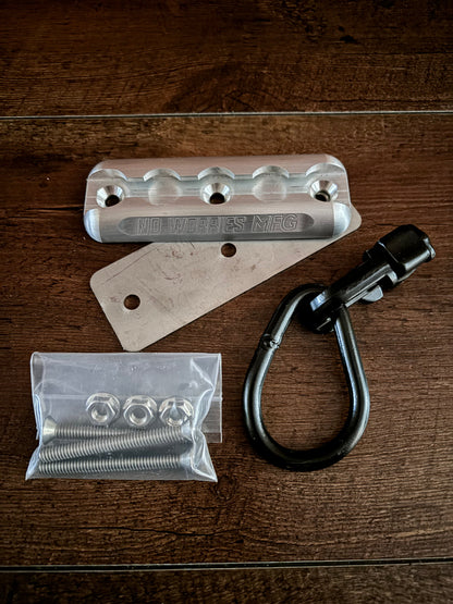 L-Track Double Stud Anchor Plate Tie-Down Fittings 1-Pack (Raw Aluminum)