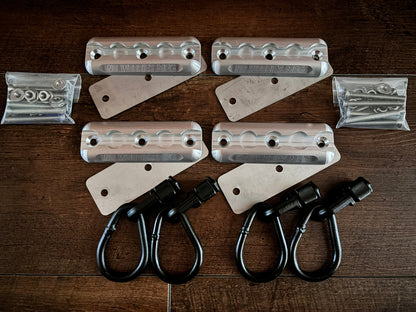 L-Track Double Stud Anchor Plate Tie-Down Fittings 4-Pack (Raw Aluminum)