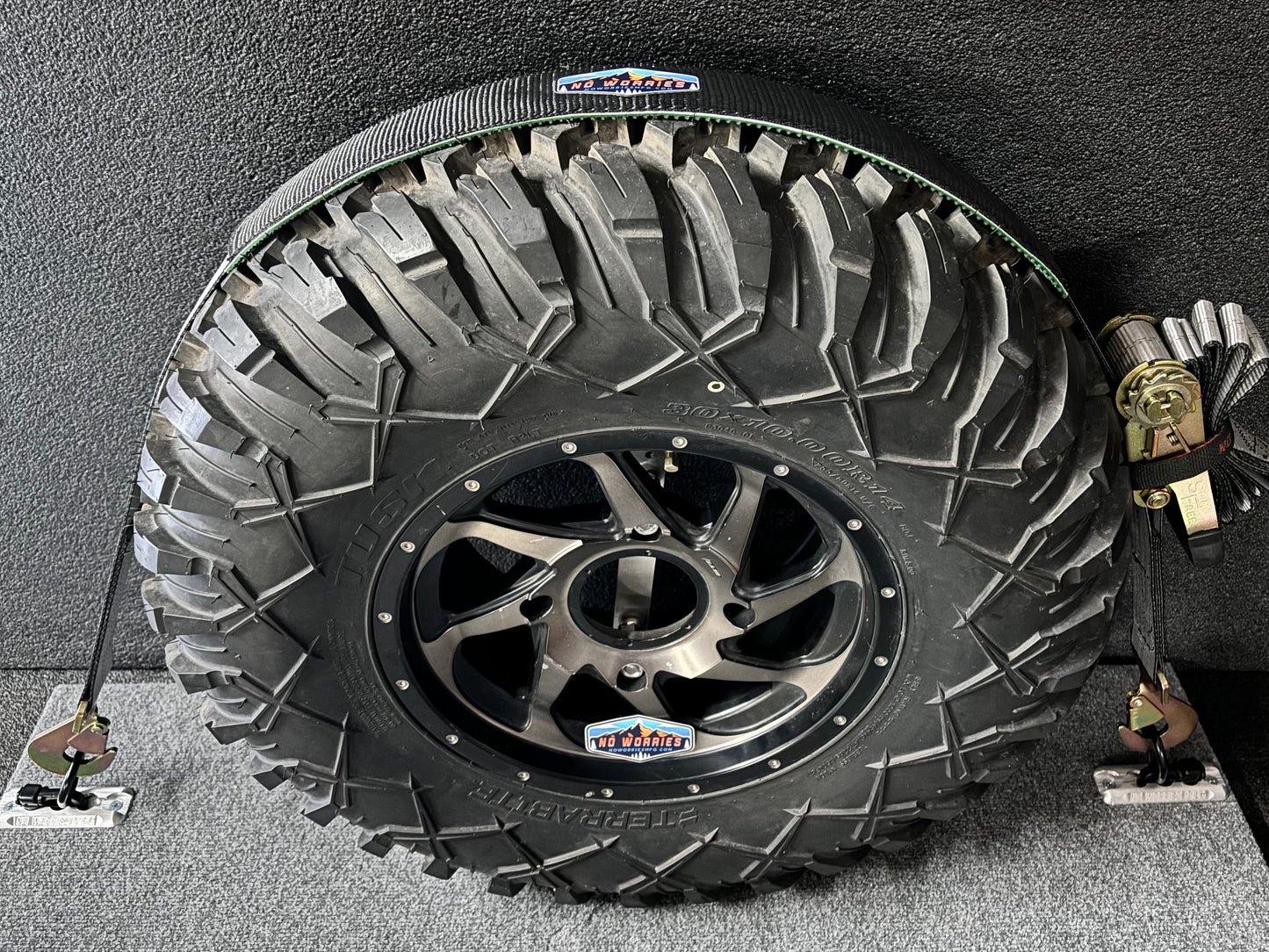 2" x 10' TreadLock Tire Tie-Down System 4-Pack SFE (Over-the-Wheel Ratchet Straps for UTV, Car & Trailer Tie Downs)