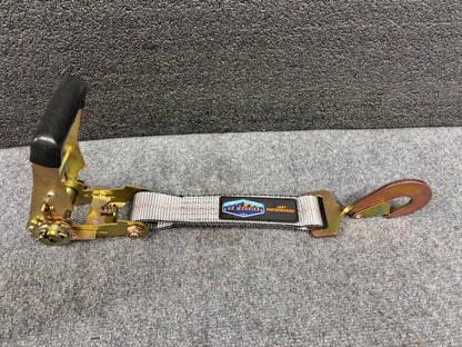 2" x 8' AxleLock Ratchet Tie-Down Straps 4-Pack w/Sewn Fixed End Ratchets & 48" Axle Straps (UTV, Car & Trailer Tie Downs)