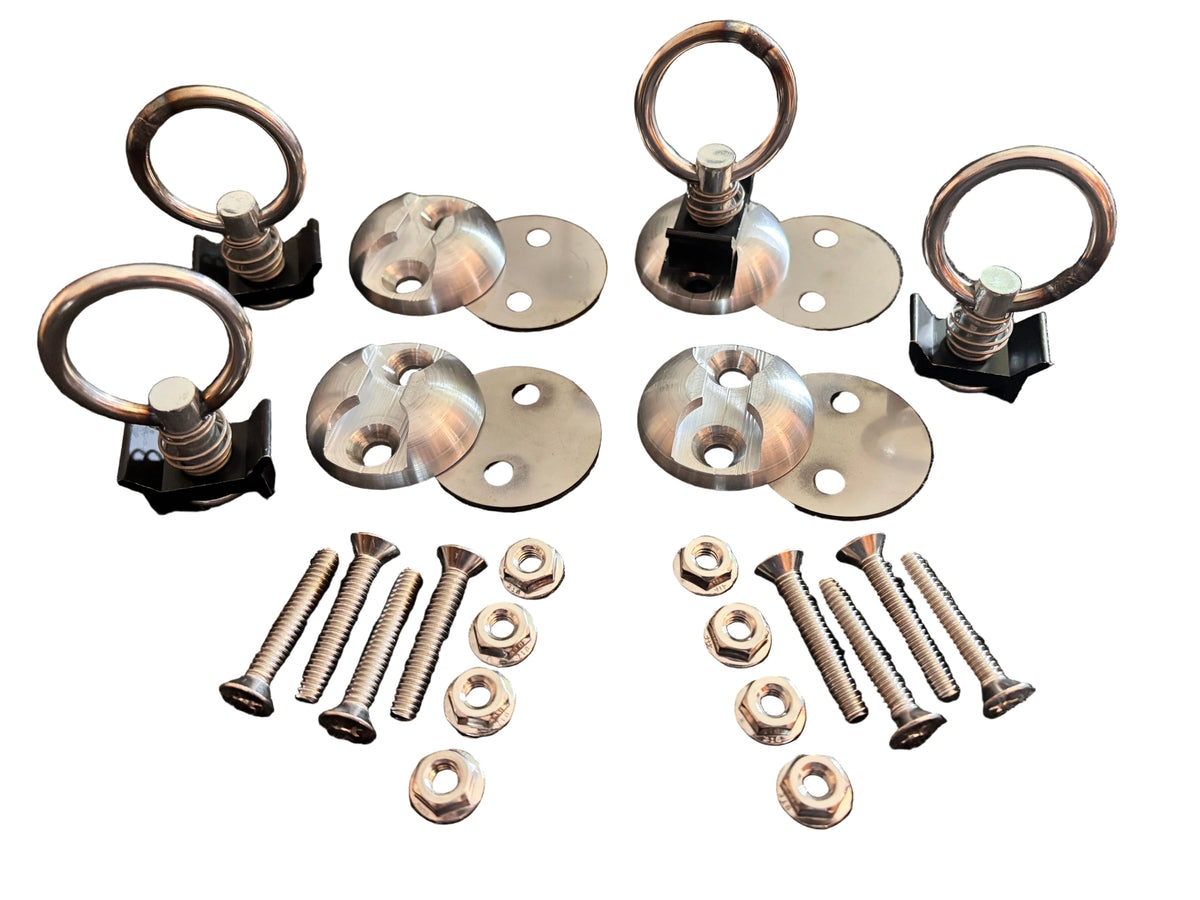 Single Stud Round Anchor Plate Kit, Raw, 4-Pack