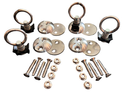 Single Stud Round Anchor Plate Kit, Raw, 4-Pack