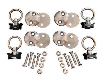 Single Stud Round Anchor Plate Kit, Raw, 4-Pack