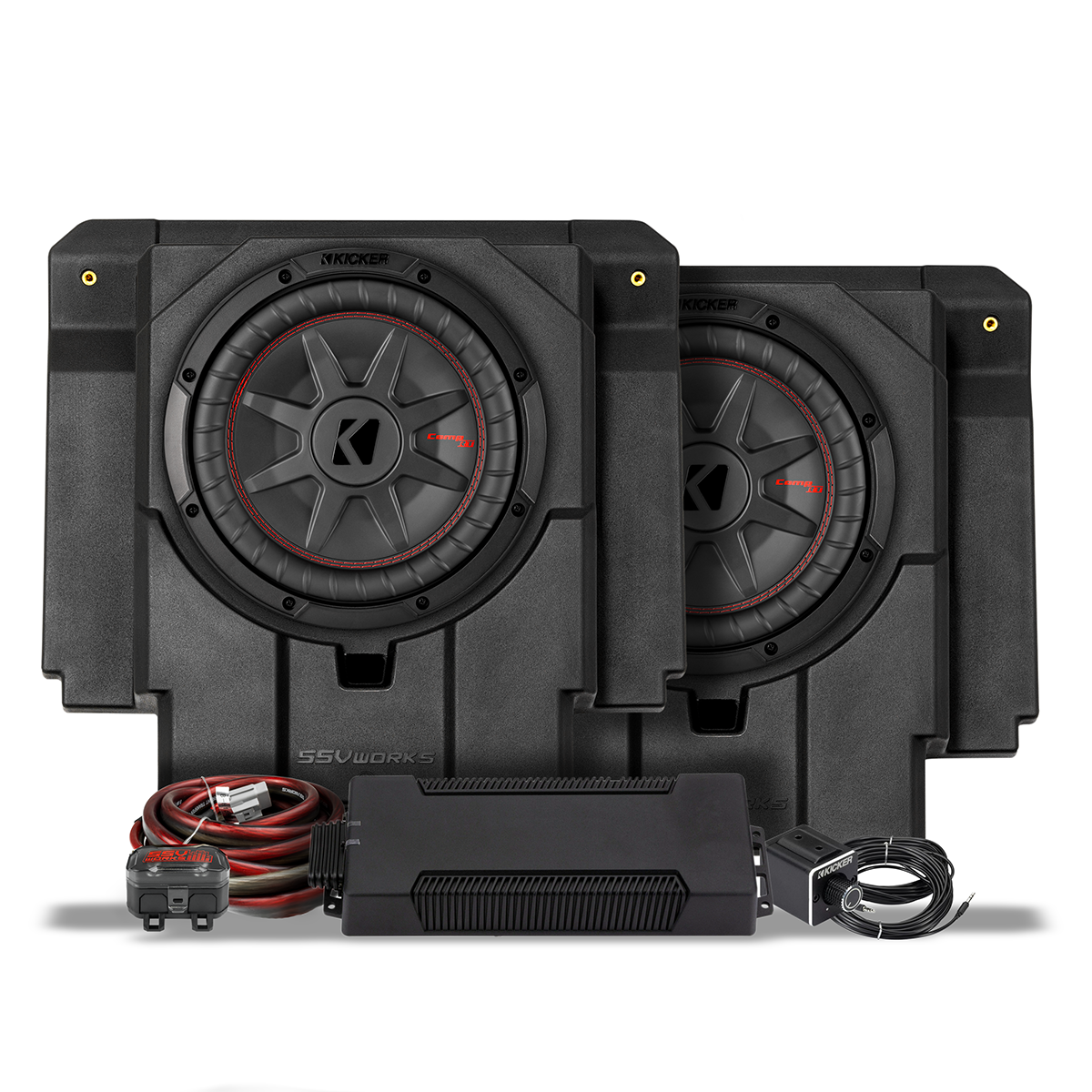 2024-2026 Can-Am® Maverick R 4-Seater Rear-Seat Plug-&-Play Dual-Subwoofer Add-On Kit