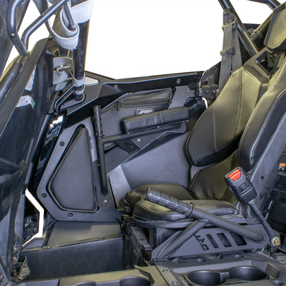 Close-up of UTV rear door armrest cushions for RZR Pro XP