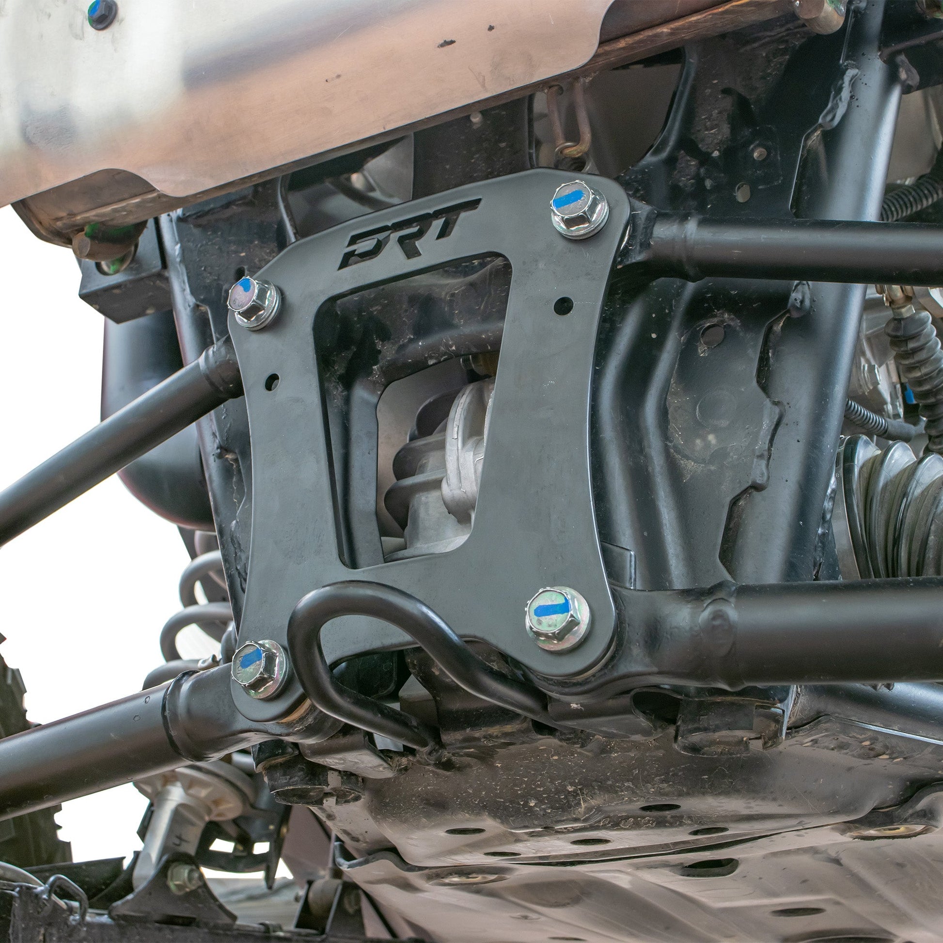 RZR Pro XP radius rod plate installed on rear frame