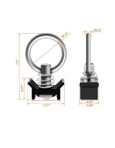 L-Track Single Stud Fitting - Black - 4,000 LBS. BS