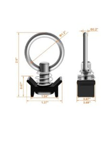 L-Track Single Stud Fitting - Black - 4,000 LBS. BS