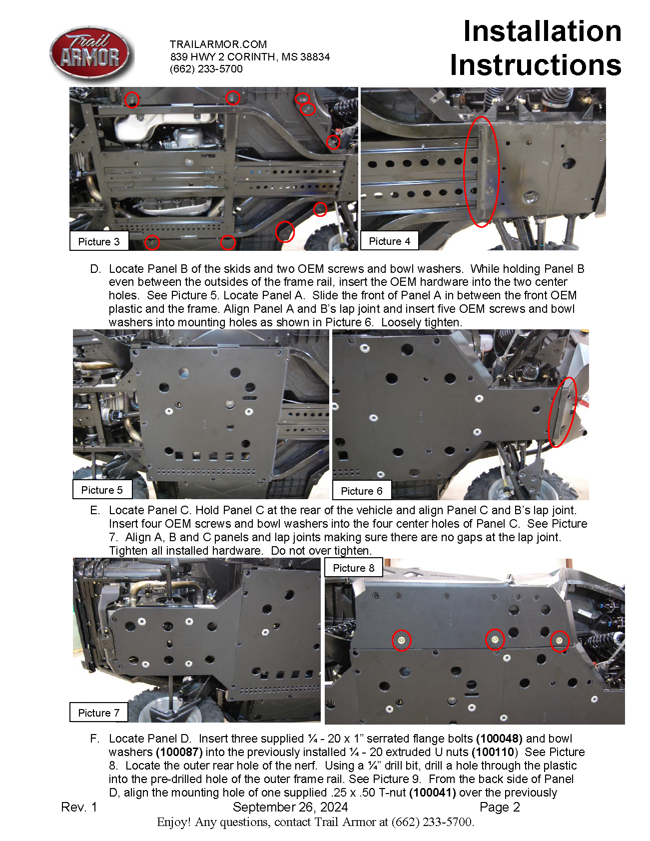 Trail Armor Can Am Commander 800, 800 DPS, 800 XT, 1000, 1000 DPS, 1000 X, 1000 XT, 1000 XT-P, 1000 Limited Full Skids with Integrated Slider Nerfs 2015-2020