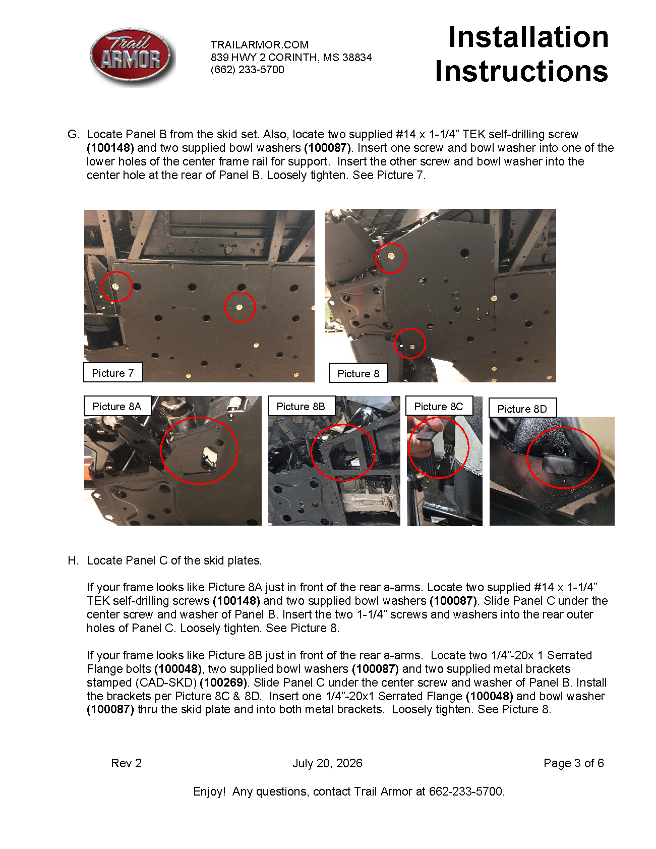 Trail Armor Can Am Defender Max, Defender Max XT, Defender Max XT Cab HD10, Defender Max X MR HD10, Defender Pro DPS HD10, Defender Pro XT HD10, Defender Max HD7, Defender Max HD9, Defender Max DPS HD9, Defender Max XT HD9 Full Skids