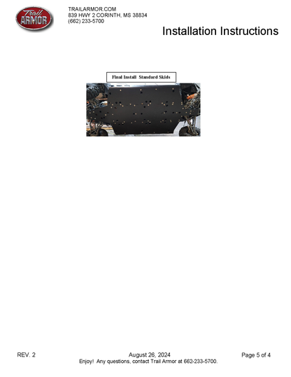 Trail Armor Polaris General 4 1000 and General XP 4 1000 Full Skids (all editions) 2017 - 2025