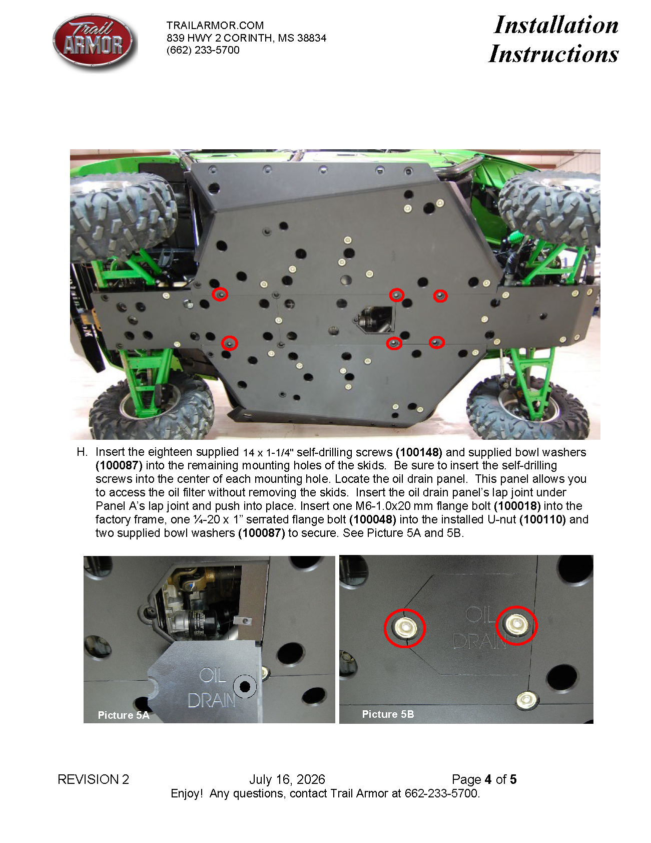 Trail Armor Kawasaki Teryx 4, Teryx 4 S, Teryx, and Teryx S Full Skids with Slider Nerfs