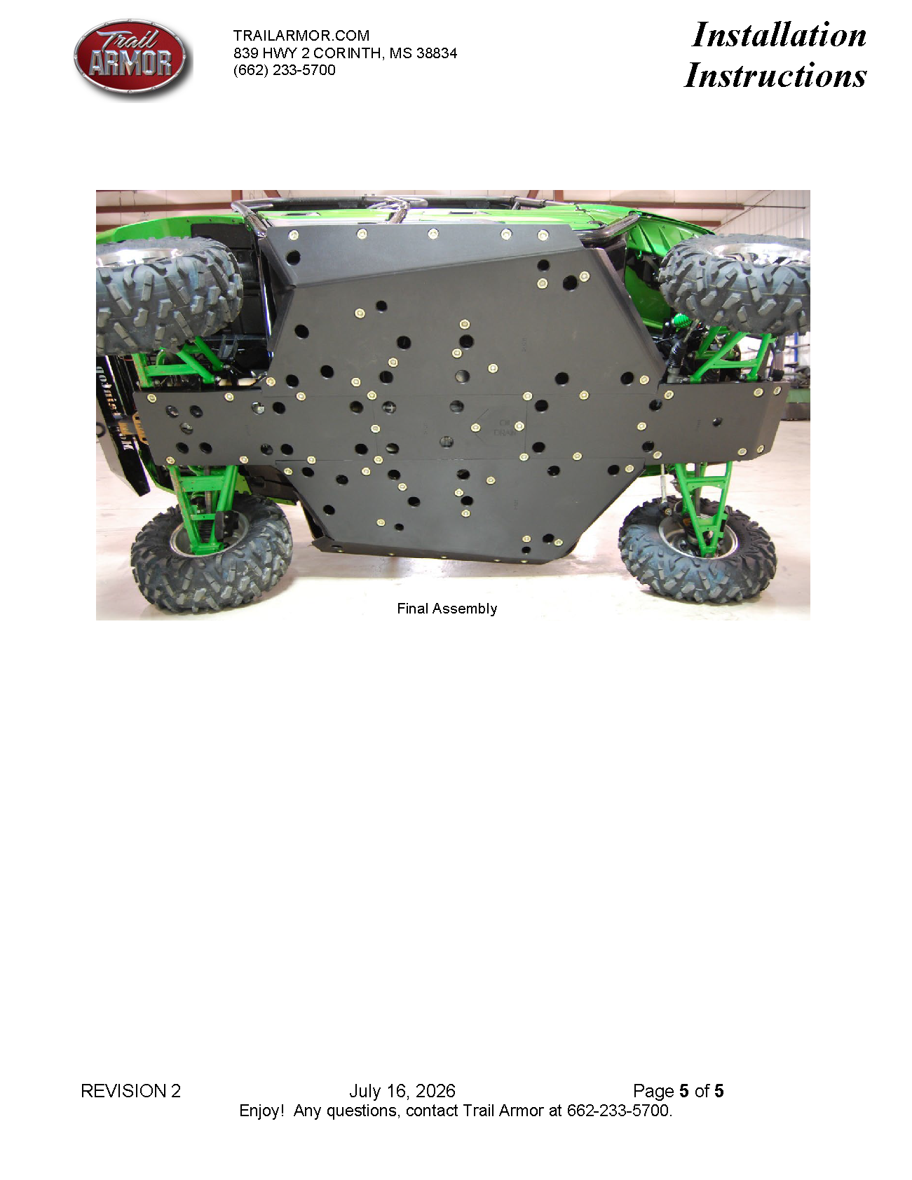 Trail Armor Kawasaki Teryx 4, Teryx 4 S, Teryx, and Teryx S Full Skids with Slider Nerfs
