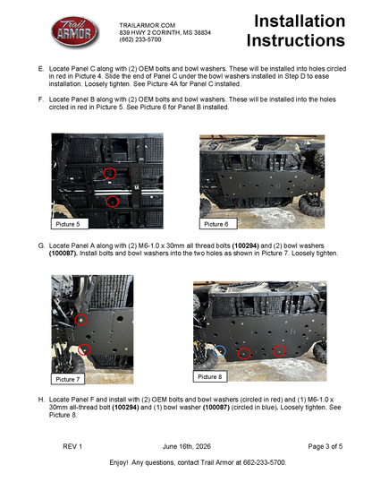 Trail Armor Polaris Ranger 1000 Crew Full Skids 2021 - 2026