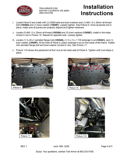 Trail Armor Polaris Ranger 1000 Crew Full Skids 2021 - 2026