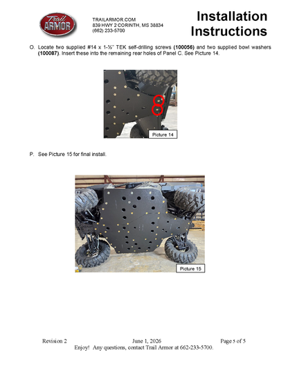 Trail Armor 2021 - 2025  Polaris Ranger XP 1000, Ranger XP Kinetic, Ranger 1000 Full Skids