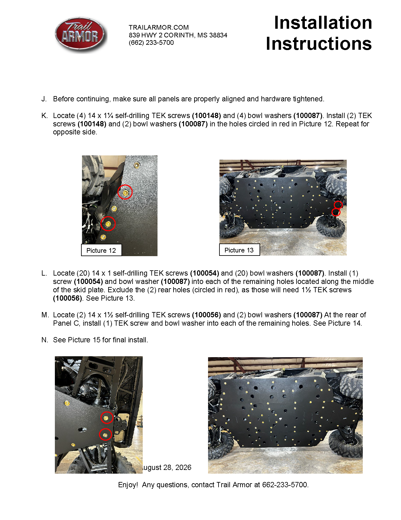 Trail Armor 2021 - 2026 Polaris Ranger XP 1000 Crew Full Skids