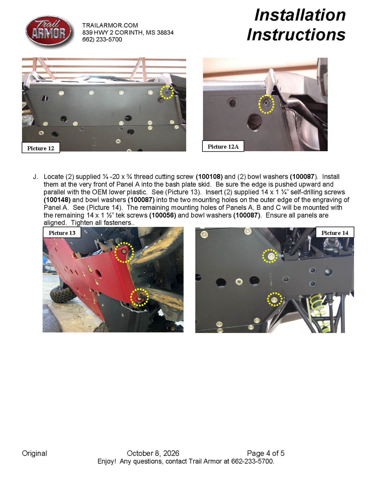 Trail Armor Polaris RZR Trail, Trail S 900 and Trail S 1000 Full Skids with Slider Nerfs or Trimmed for Polaris Kick Out Steel Rock Sliders 2021 - 2026