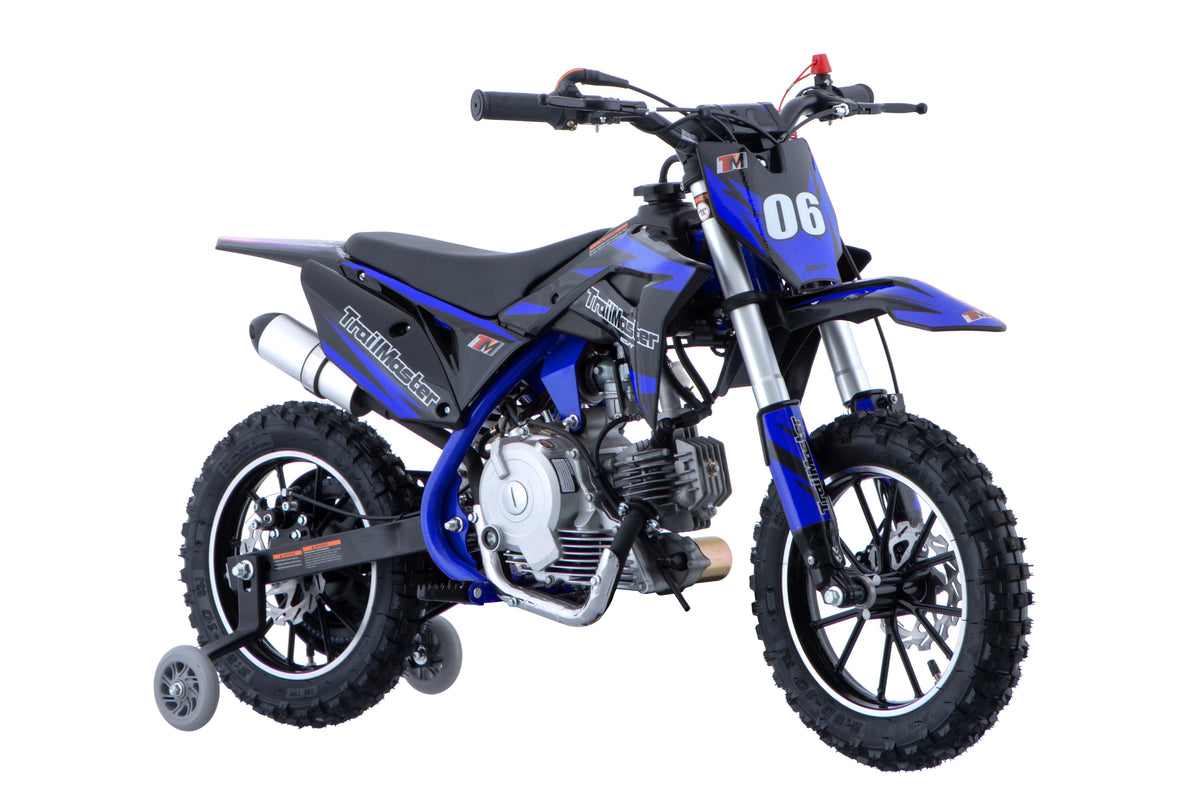 TrailMaster TM06 60cc Gas Dirt Bike, with Electric Start, Automatic, Training Wheels Included, Ages 6-9