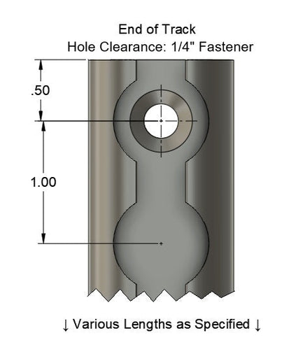 L-Track – 96" Length (Contact for Shipping Quote)