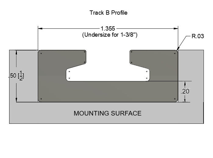 L-Track – 96" Length (Contact for Shipping Quote)