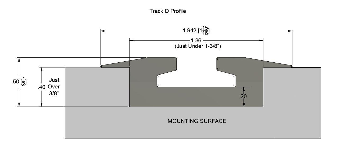 L-Track – 96" Length (Contact for Shipping Quote)