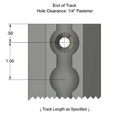 L-Track – 96" Length (Contact for Shipping Quote)