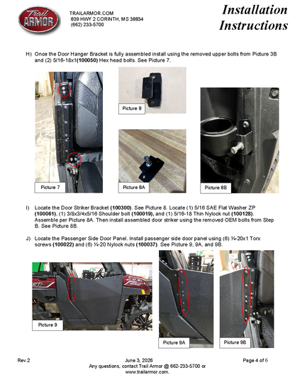 Trail Armor Ranger XP 1000, Ranger XP Kinetic Ranger 1000 Half Doors 2020 - 2025