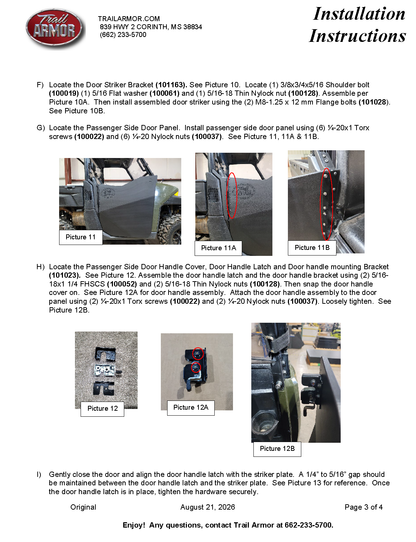 Trail Armor Ranger XP 900, Ranger XP 900 EPS, Ranger XP 1000, Ranger XP 1000 EPS, Range XP 900 Premium Half Doors 2014 - 2019