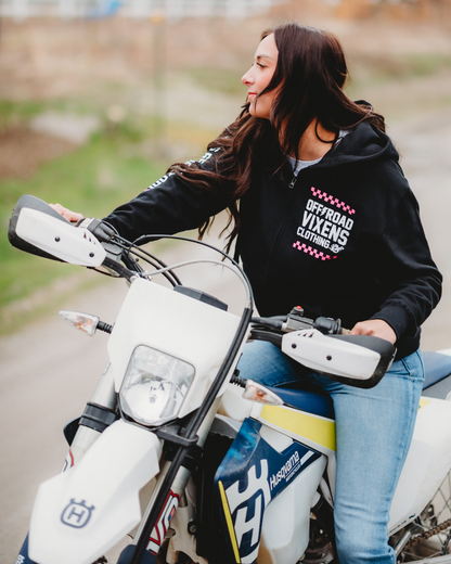 Checked Out Unisex Zip Hoodie - Black