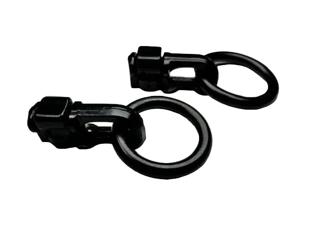 (2-Pack) Black L-Track Double Stud W/Round Link Fitting - 6,000 LBS. BS