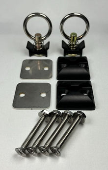 (2-PACK) Single Stud L-Track Anchor Plate Tie-Down Kit – Anodized Black with Fittings & Hardware