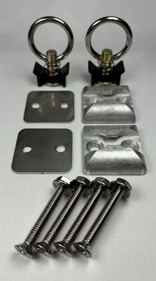 (2-PACK) Single Stud L-Track Anchor Plate Kit – Aluminum Tie-Down Points with Fittings & Hardware for Trailers, ATVs & Motorcycles