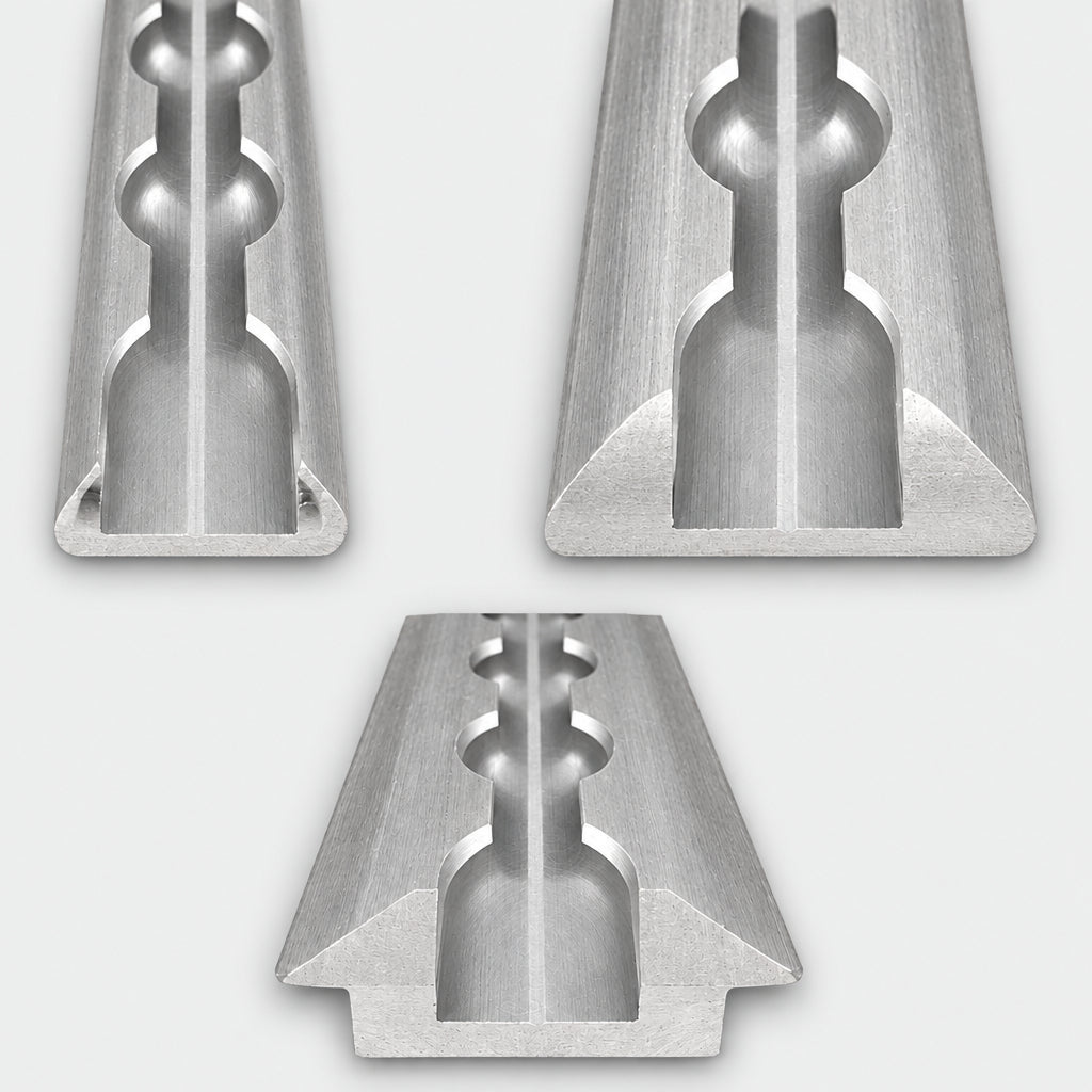 Aluminum L-Track Cargo Rail, Rounded Ends, No Pre-Drilled Holes