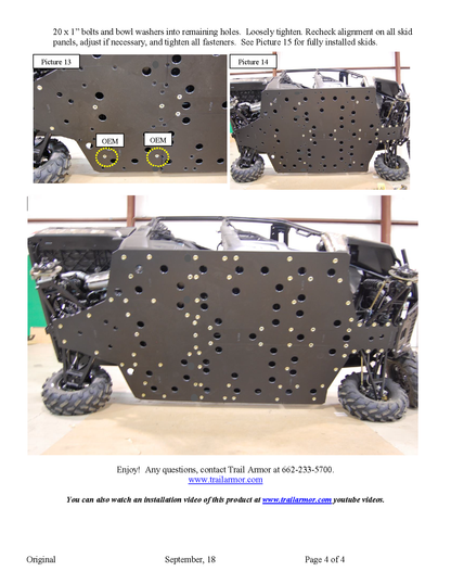 Trail Armor Polaris Ranger XP 900 Crew and Ranger XP 1000 Crew Full Skids