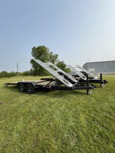 Flex Hauler Trailer hauls two SXS (side by sides)